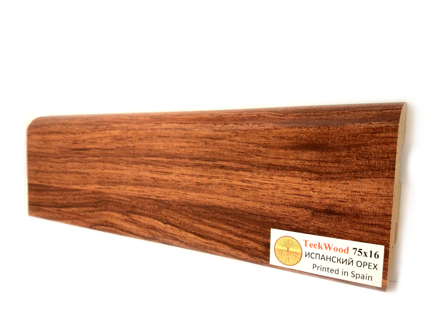 Плинтус МДФ ламинированный TeckWood Испанский орех 2150×75×16